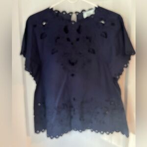 Kate Spade Madison Ave collection cotton top navy blue size 4